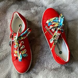 New, Remonte Soft, red leather lace up, size 36